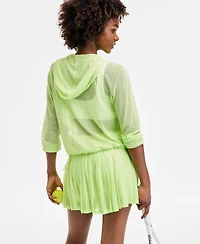 Id Ideology Women's Mesh Relaxed Full-Zip Hoodie, Exclusively at Macy's