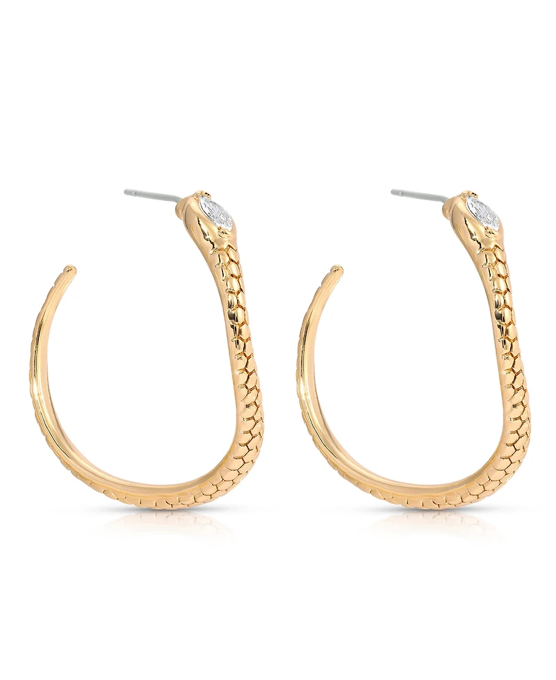 Ettika Serpentina Cubic Zirconia Hoop Earrings