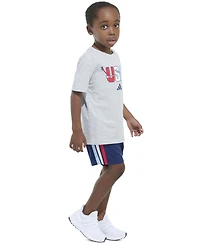 adidas Toddler & Little Boys Graphic T-Shirt Stripe Shorts