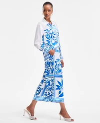 I.n.c. International Concepts Women's Printed Wide-Leg Cropped Pants, Exclusively at Macy's