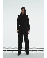 Mango Women's Crop Lapel Suit Jacket