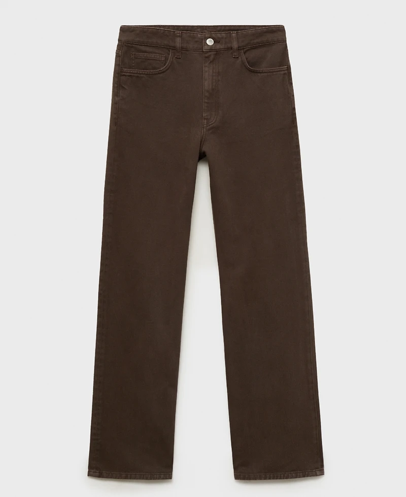 Mango Women's High Waist Straight Jeans