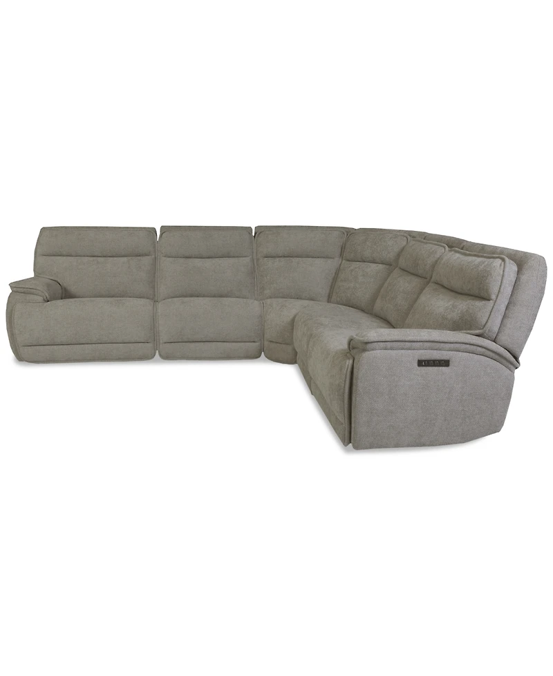 Ozryn -Pc. Fabric Sectional with 2 Power Motion Chairs
