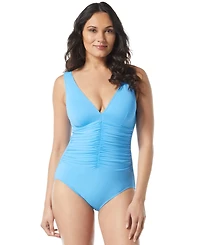 Coco Reef Contours Solitare V-Neck Underwire Tummy-Control One-Piece Swimsuit