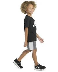 adidas Toddler & Little Boys Short-Sleeve T-Shirt Double-Knit Elastic Waistband Shorts, 2 Piece Set