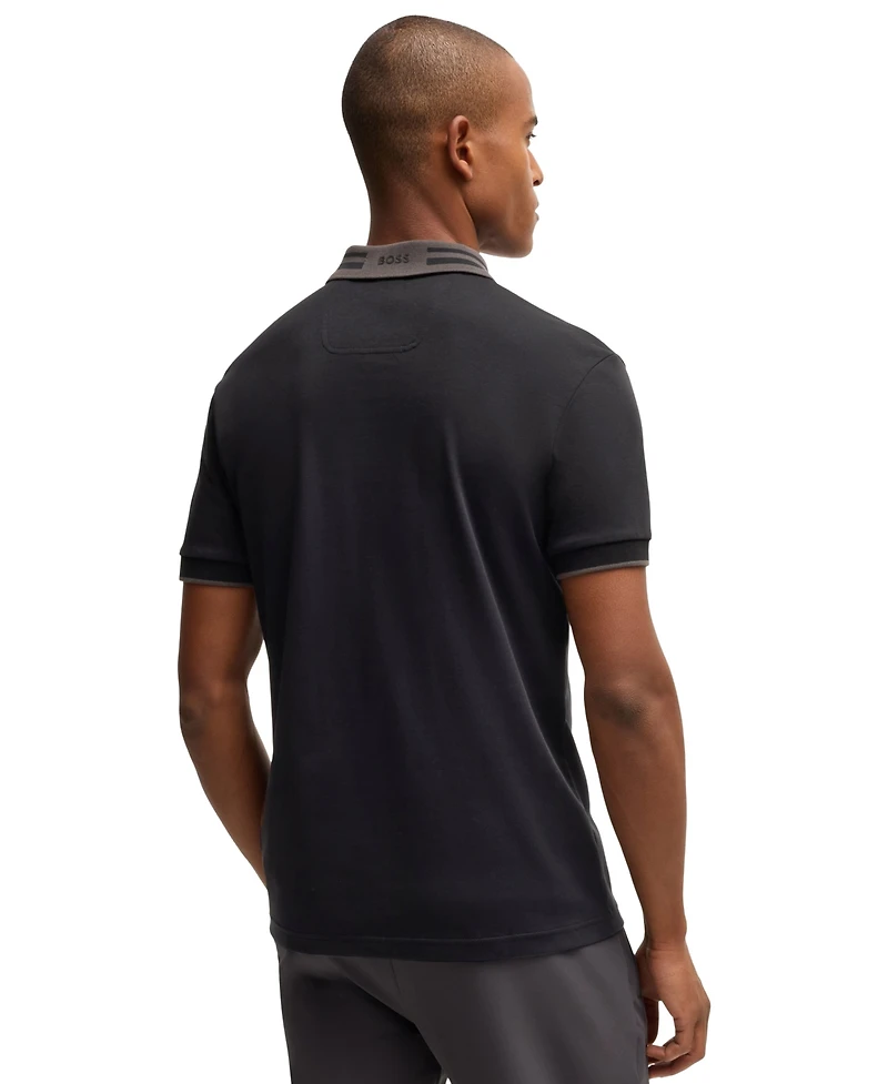 Boss by Hugo Men's Slim-Fit Striped-Collar Polo