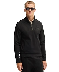 Boss by Hugo Men's Double B Monogram Zip-Neck Sweatshirt