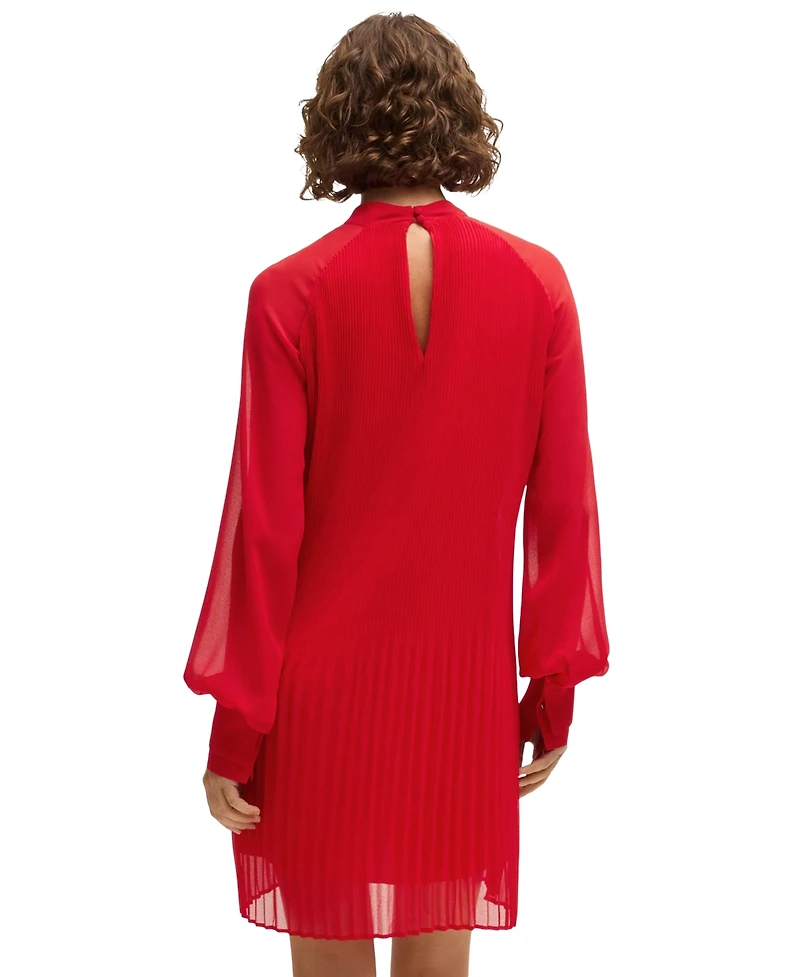 Boss by Hugo Women's Plisse Pleats High-Neck Dress