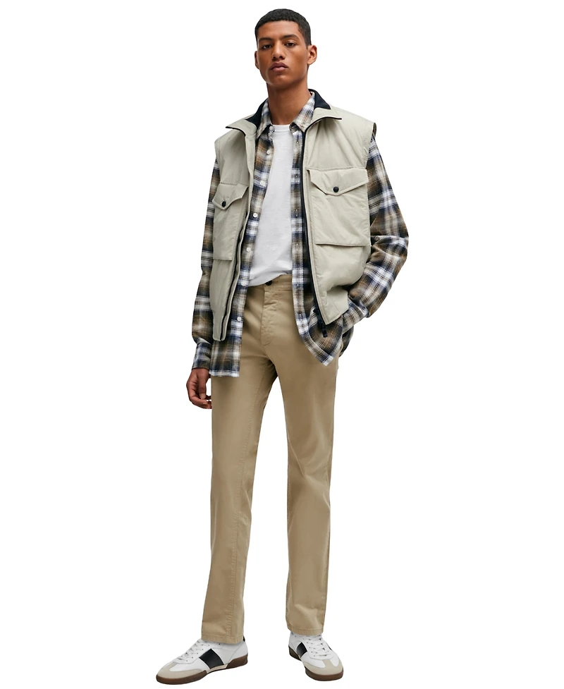 Boss by Hugo Men's Stretch-Cotton Satin Slim-Fit Chinos
