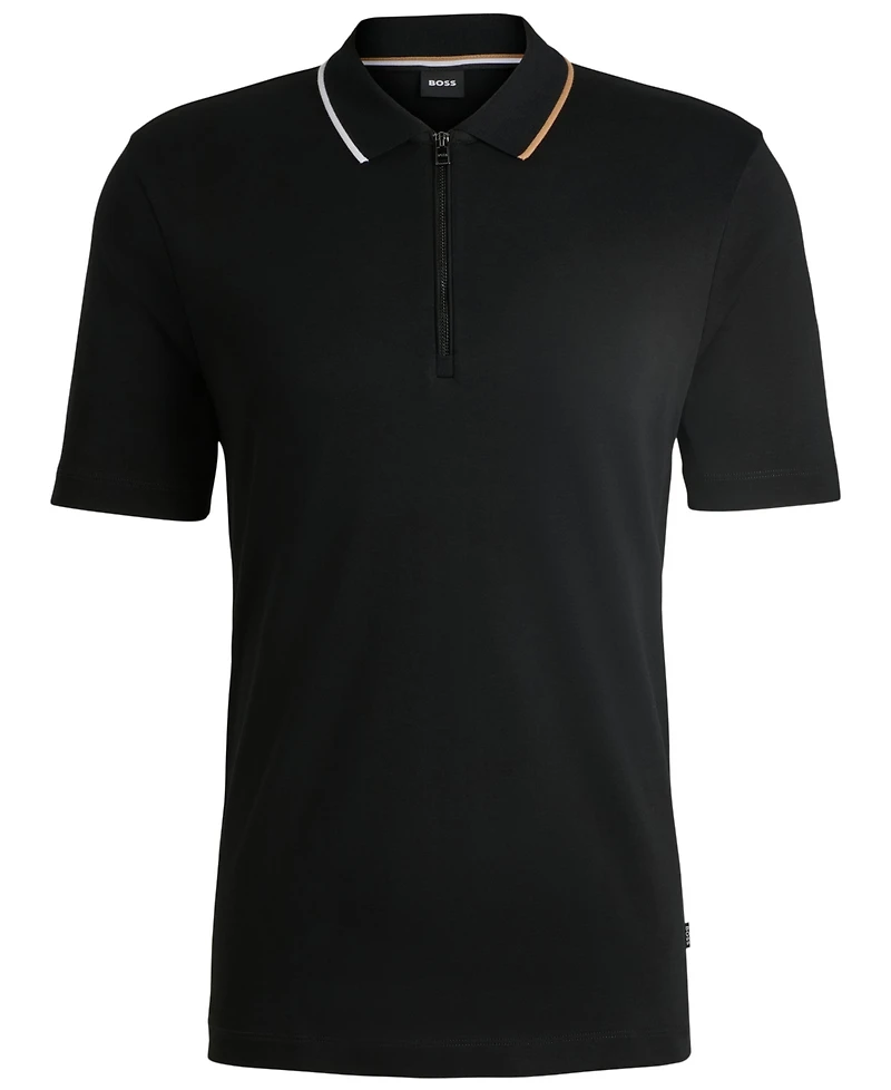 Boss by Hugo Men's Zip-Neck Interlock Polo