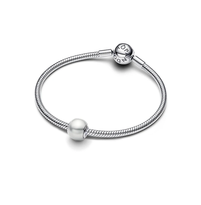 Pandora Round White Lacquered Sterling Silver Charms