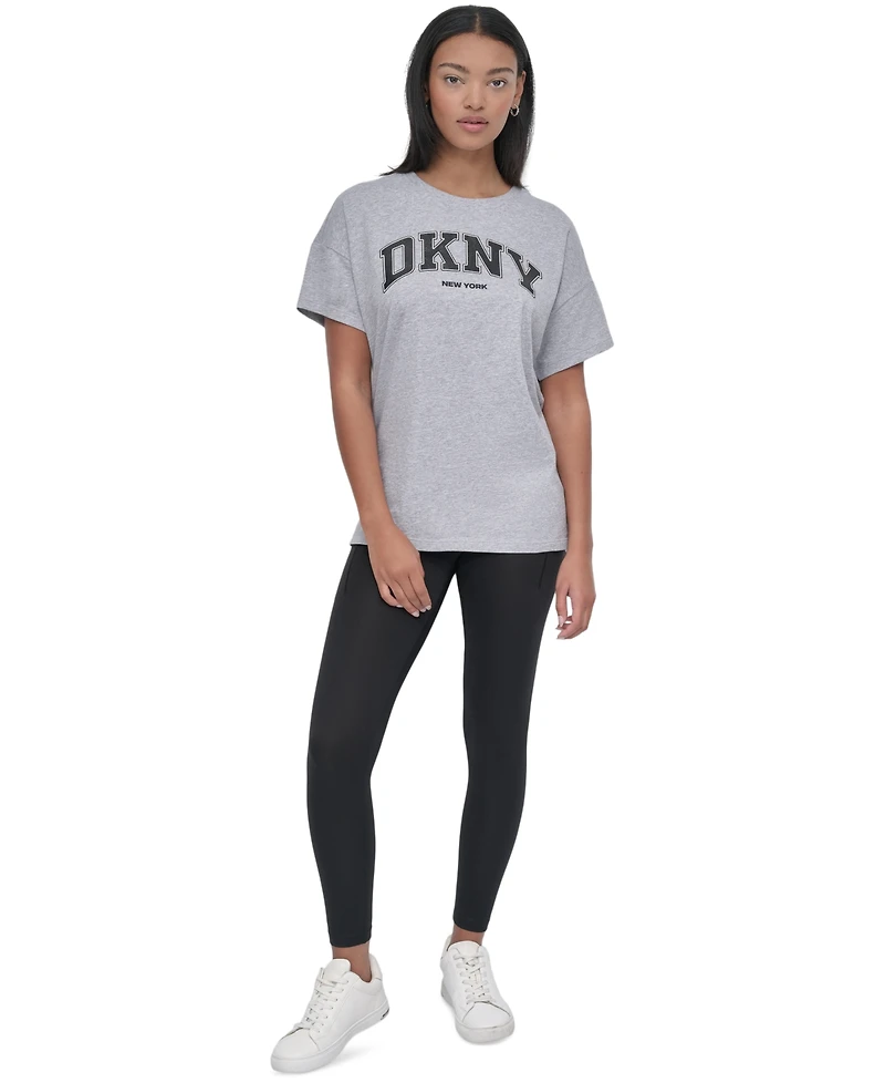Dkny Sport Women's Glitter Logo Varsity T-Shirt