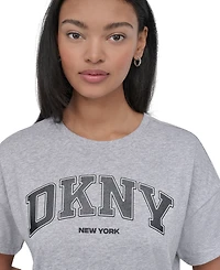 Dkny Sport Women's Glitter Logo Varsity T-Shirt