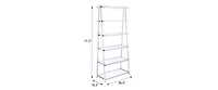 5-storey kitchen storage rack, adjustable metal storage rack with rollers, storage rack unit organizer for bedroom laundry cabinet