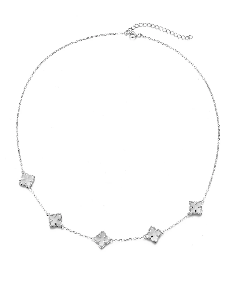 Adornia Gold Black Floral Station Necklace