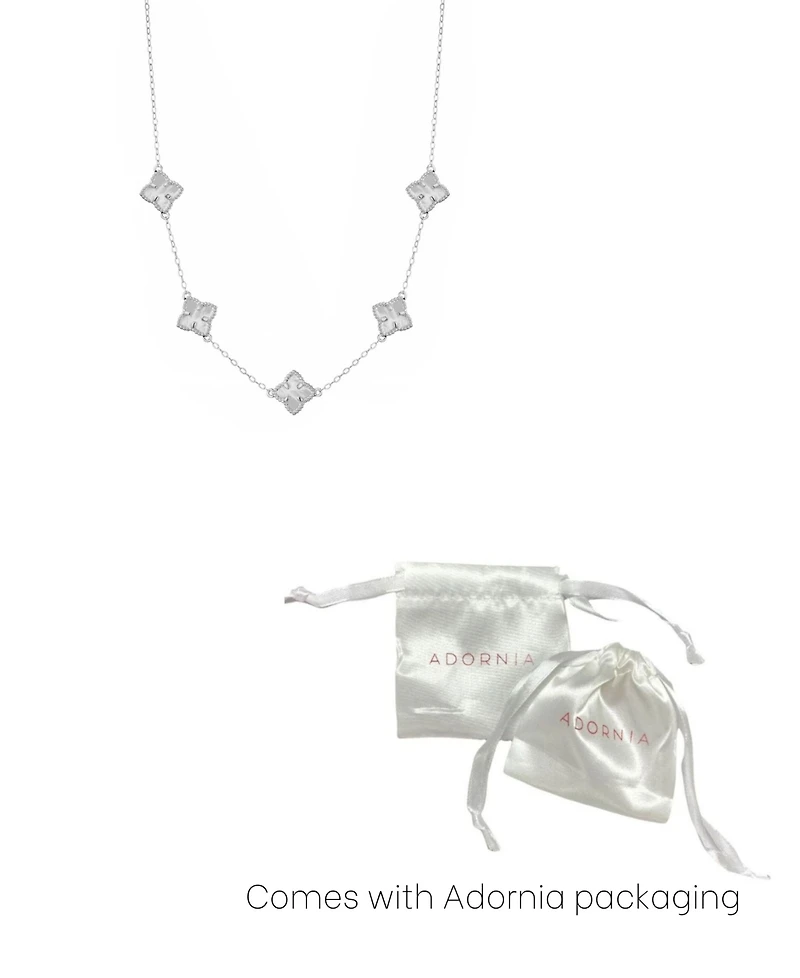 Adornia Gold Black Floral Station Necklace