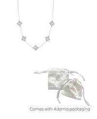 Adornia Gold Black Floral Station Necklace