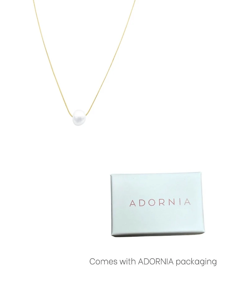 Adornia Tarnish Resistant Gold Freshwater Cultivated Pearl Chain Necklace
