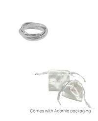 Adornia Tarnish Resistant Silver Interlocking Ring