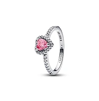 Pandora Elevated Pink Heart Sterling Silver Ring