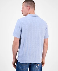 Guess Men's Spencer Printed Short Sleeve Button-Front Camp Shirt