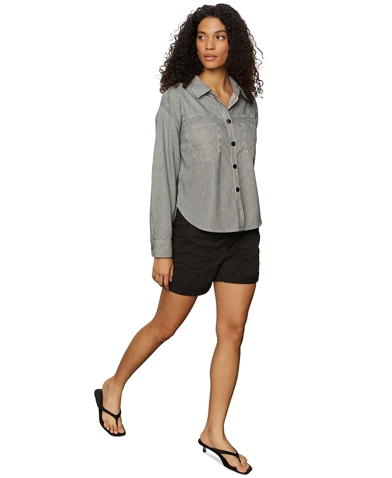Sanctuary Women's Ivy Striped Cotton Button-Front Shirt