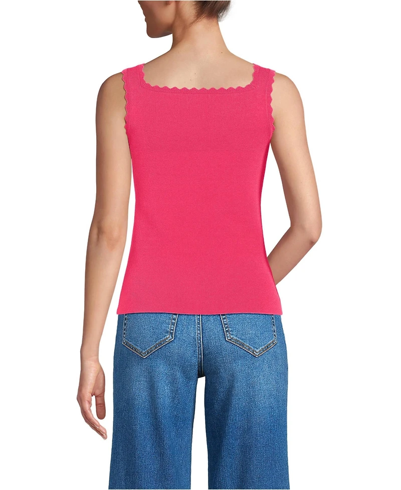 Lands' End Women's Square Neck Tank Sweater - Set Top