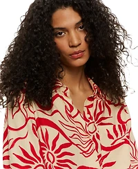 Sanctuary Women's Relaxed Vacation Collared Button-Front Shirt