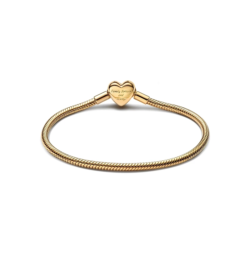 Pandora 14K Gold-Plated Sparkling Infinity Heart Clasp Snake Chain Bracelet