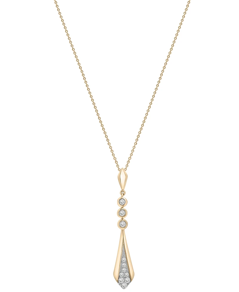 Wrapped in Love Diamond Flare Linear 18" Pendant Necklace (1/4 ct. t.w.) in 14k Gold, Exclusively at Macy's