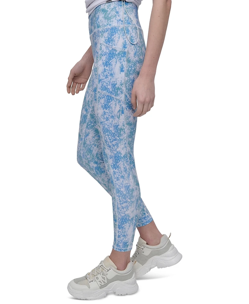 Dkny Sport Women's Printed High-Waist 7/8 Tights