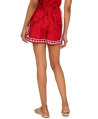 1.state Women's Printed Cotton Drawstring-Waist Shorts
