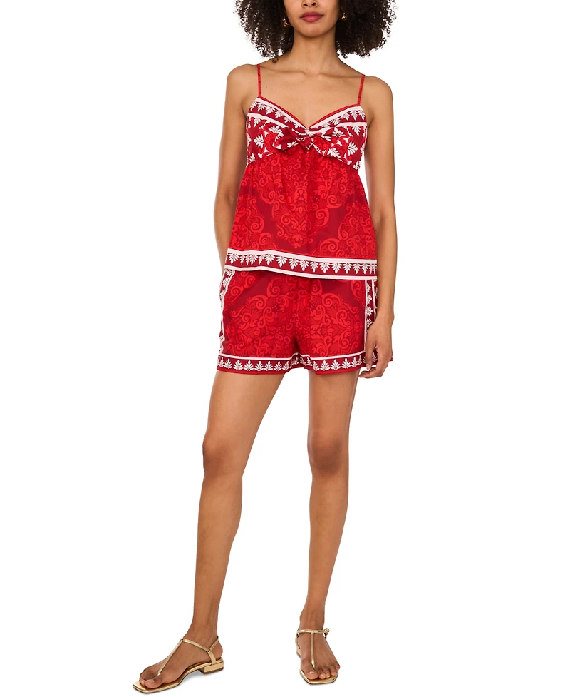 1.state Women's Printed Cotton Sleeveless Blouse