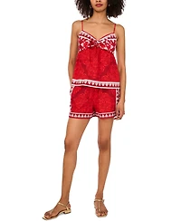 1.state Women's Printed Cotton Sleeveless Blouse