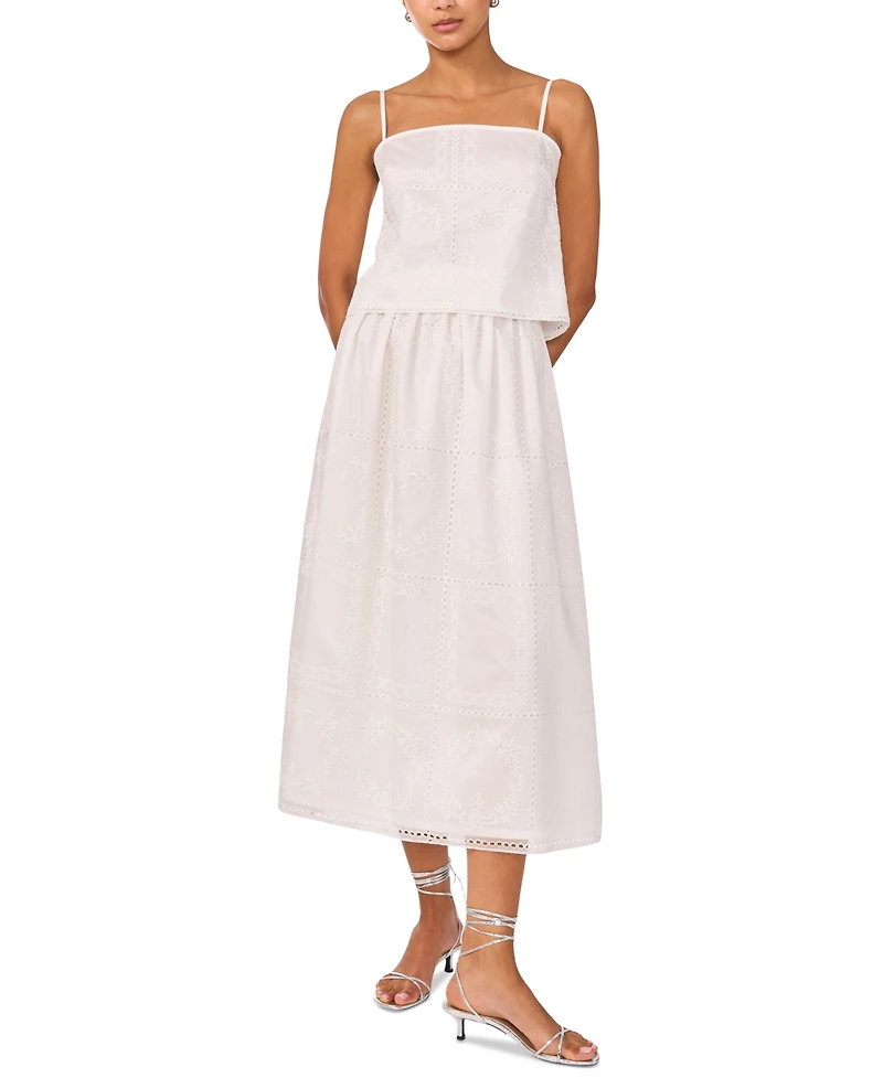 1.state Women's Embroidered Midi Skirt