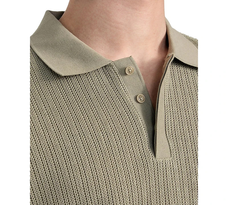 Guess Men's Dario Knit Textured Polo Shirt