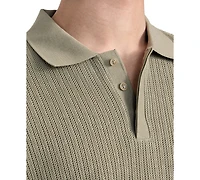 Guess Men's Dario Knit Textured Polo Shirt