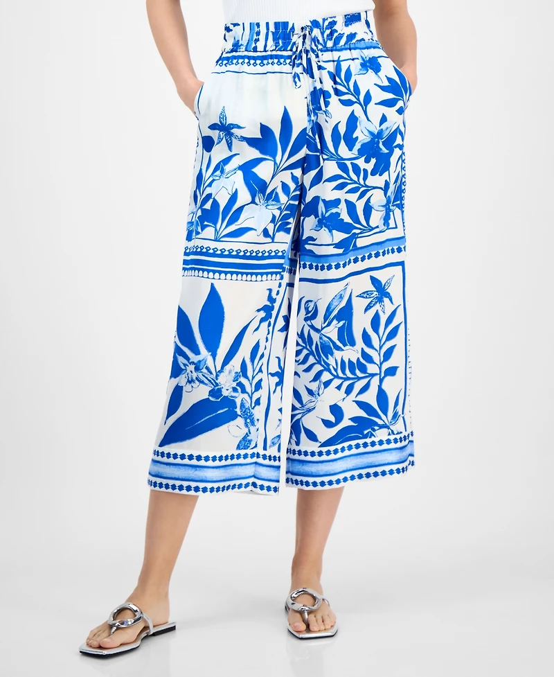 I.n.c. International Concepts Petite Printed High-Rise Cropped Pants, Exclusively at Macy's