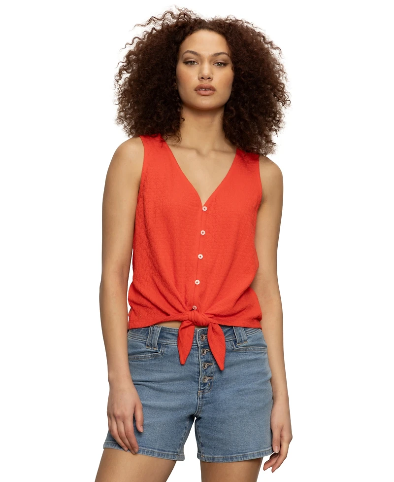 Sanctuary Women's Vacation Tie-Front Button-Up Vest