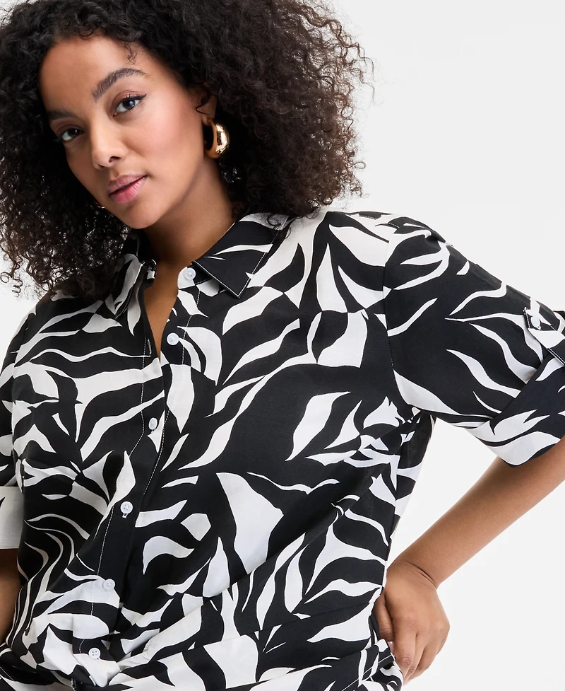 I.n.c. International Concepts Plus Twist-Hem Blouse, Exclusively at Macy's