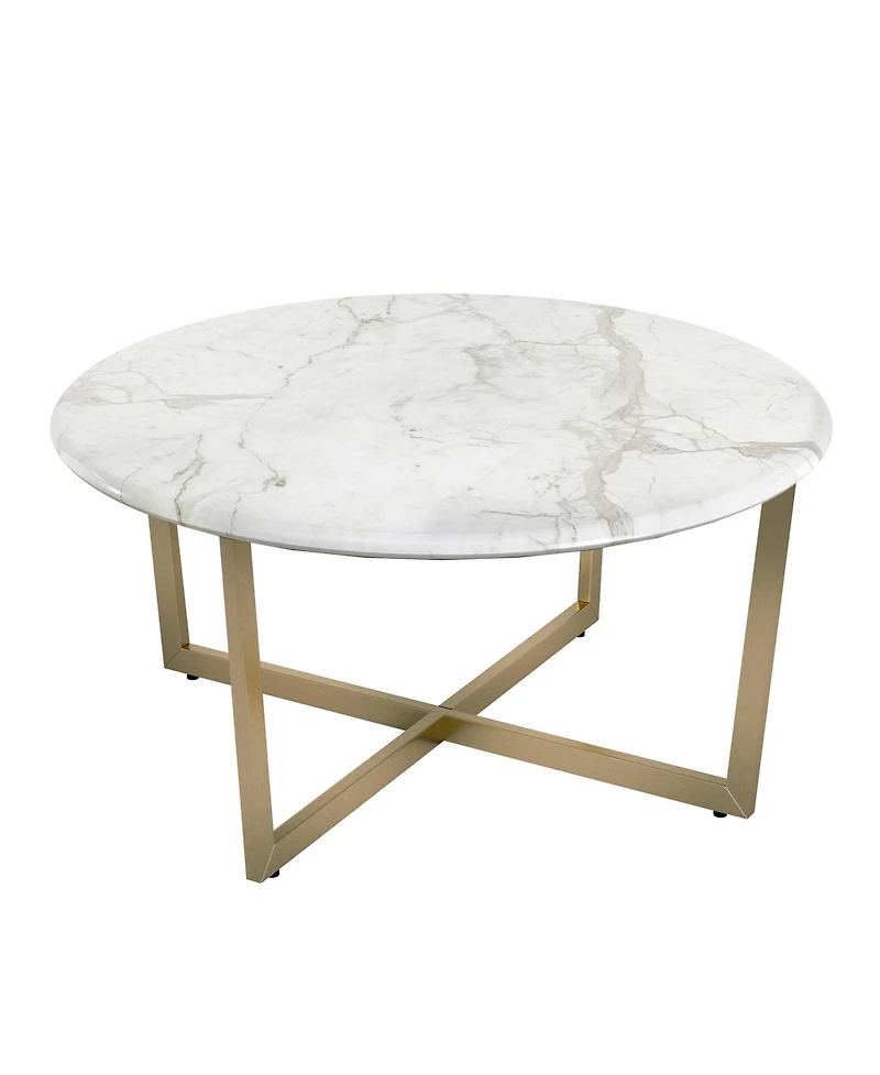 Metal Round Coffee Table for Modern Living Room or Office Decor