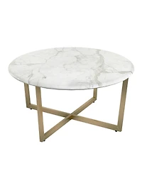 Metal Round Coffee Table for Modern Living Room or Office Decor