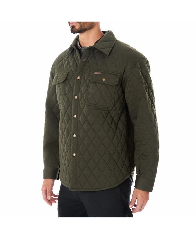 Smith's Workwear Men's Snap Closure Diamond Quilted Knit Shirt-Jac