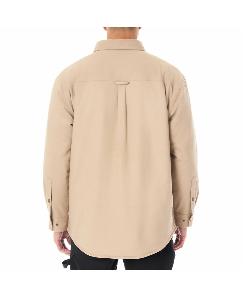 Smith's Workwear Men's Sherpa-Lined Stretch-Canvas Snap Shirt-Jacket