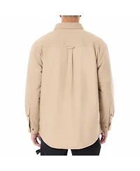 Smith's Workwear Men's Sherpa-Lined Stretch-Canvas Snap Shirt-Jacket