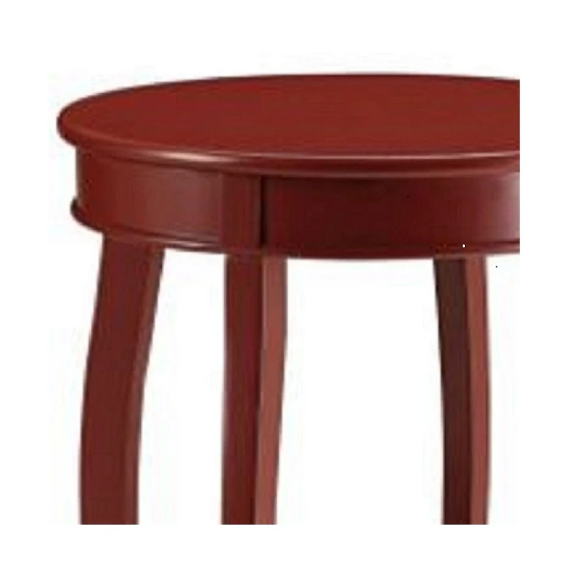 Round Solid Wood End Table with Shelf – Classic Design and Extra Storage