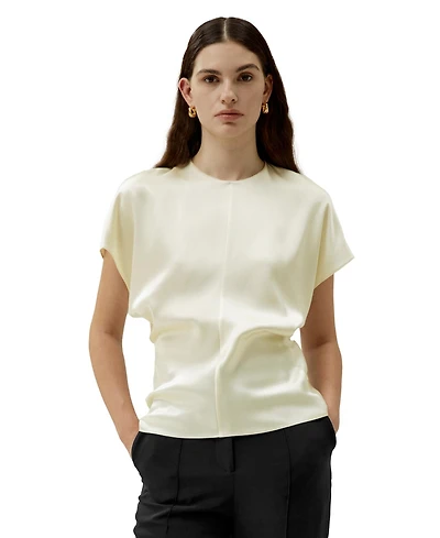 Women's Short Batwing Sleeve Silk Contour Top