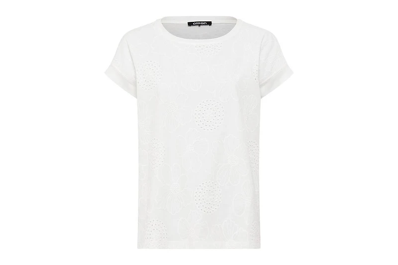 Olsen Women's Eyelet Embroidered T-Shirt