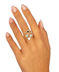 By Adina Eden Pave Colored Gemstone Beaded Ring