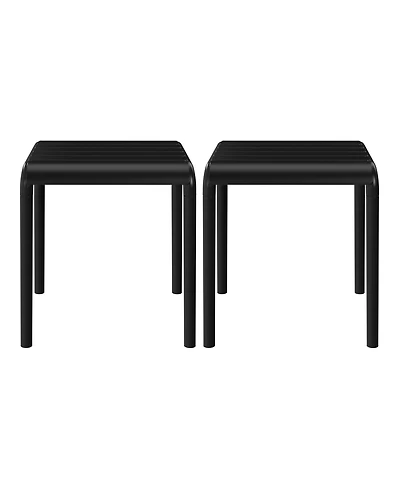Plastic Modern Outdoor Patio Accent Side Tables (Set of 2)
